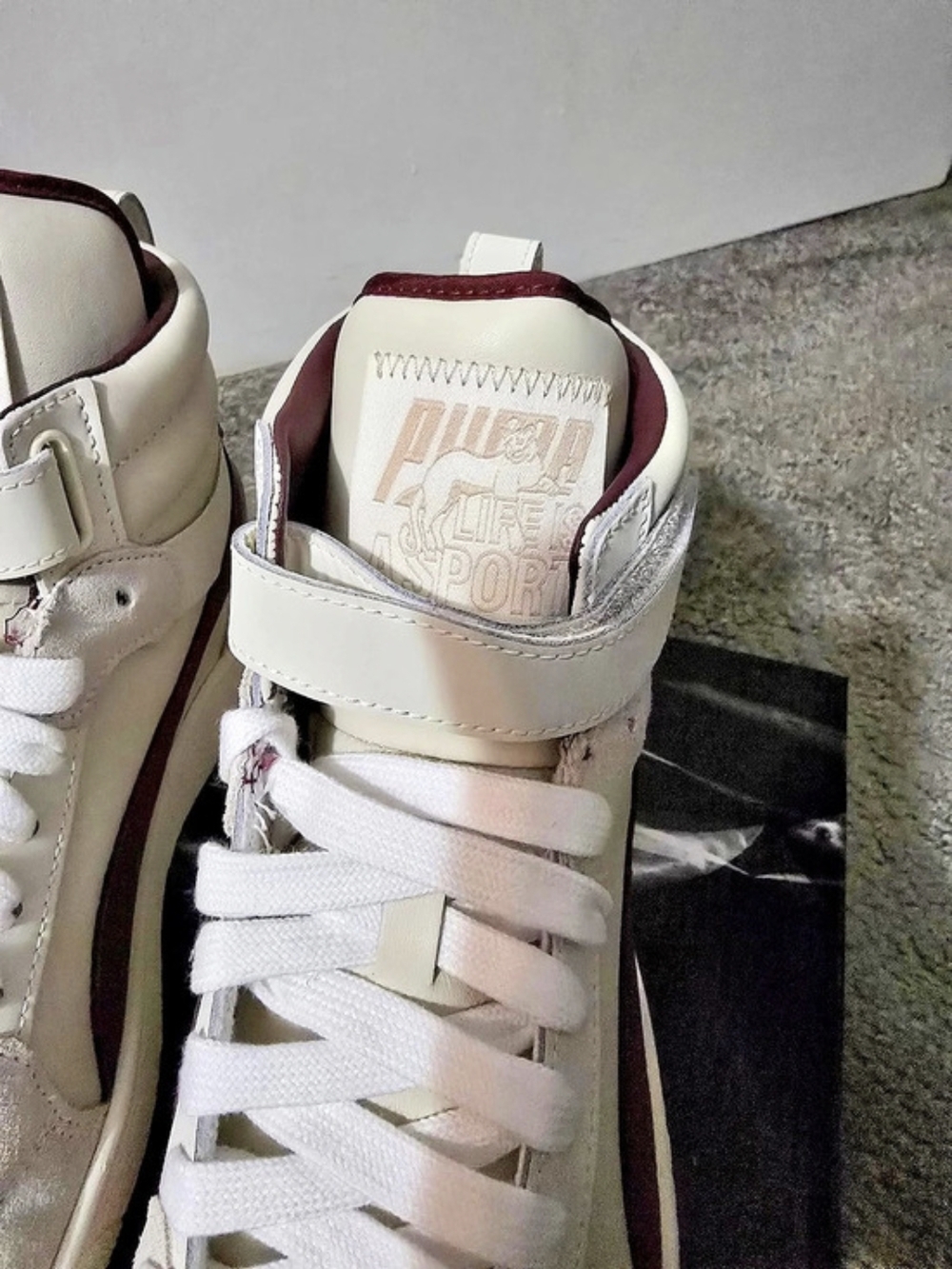 Puma x June Ambrose: Ralph Sampson Mid in Whisper White - Aubergine NIB - Picture 10 of 12